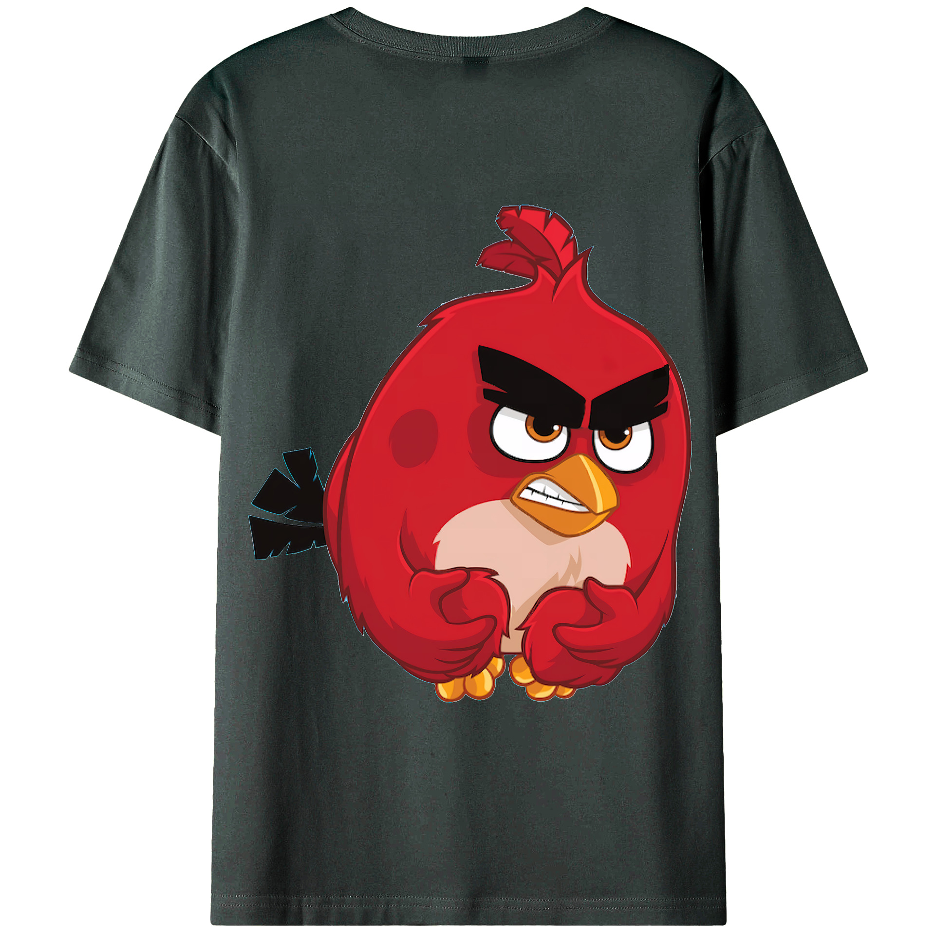 （画像用） Angry Birds アングリーバード 綿100％ メンズ半袖Tシャツ（バックプリント） 通気性